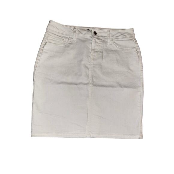 Old Navy White Denim Skirt Stretch Size 2 Regular Standard - Picture 1 of 7